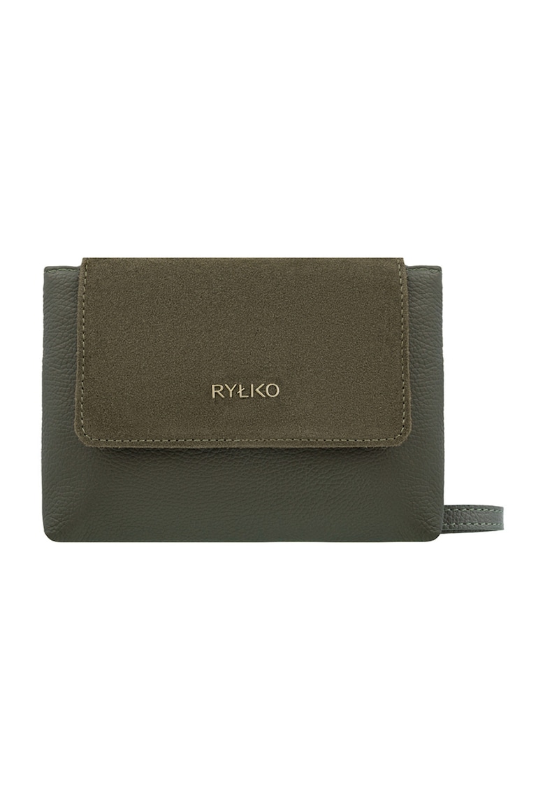 Geanta crossbody de piele - Kaki