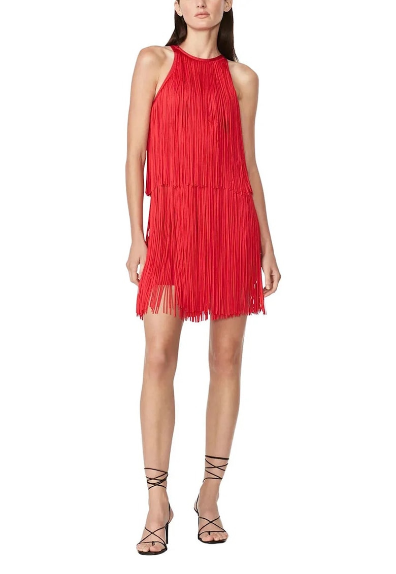 Rochie mini cu franjuri - Rosu
