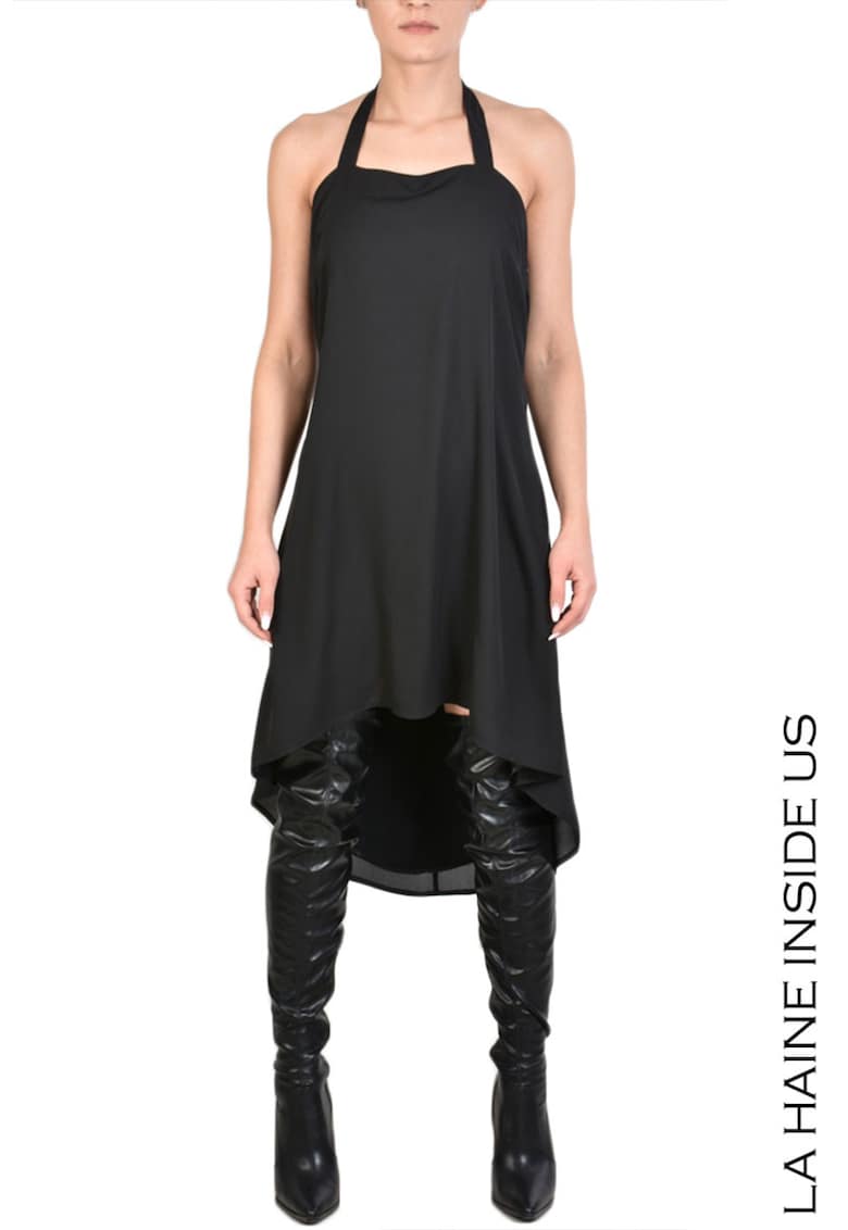 Rochie asimetrica cu fermoar ascuns lateral