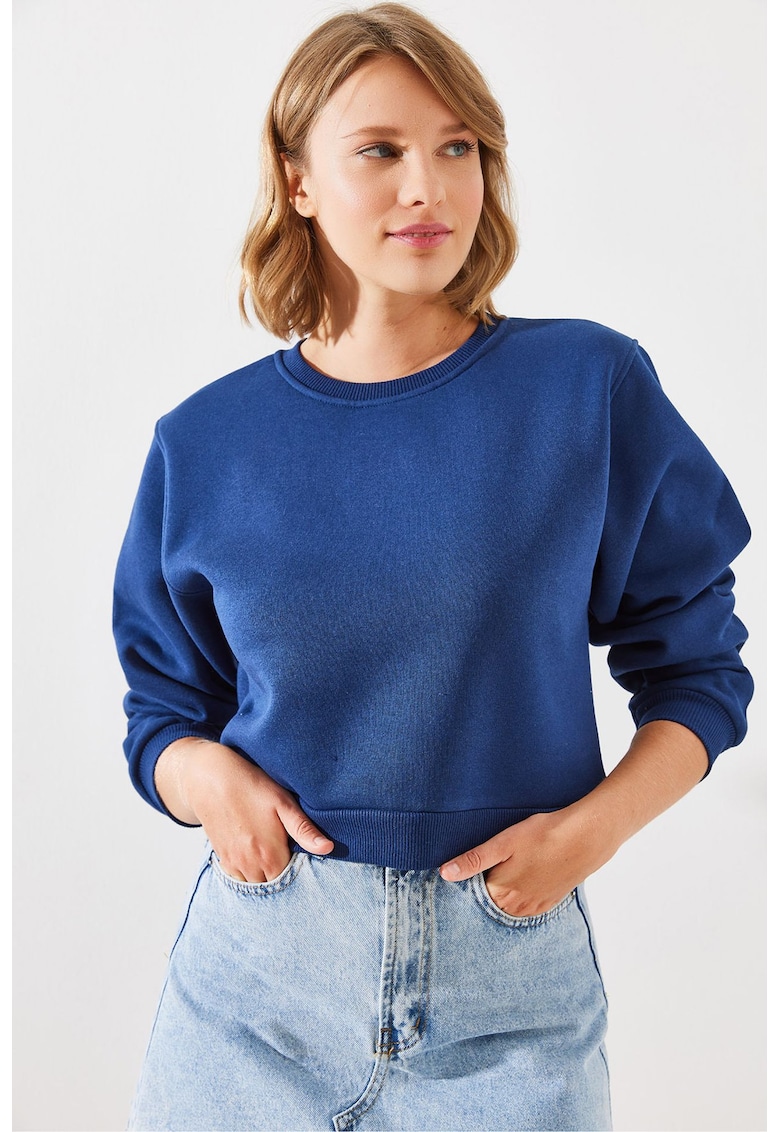 Hanorac dama HiCCUP - supradimensionat - textil - bleumarin