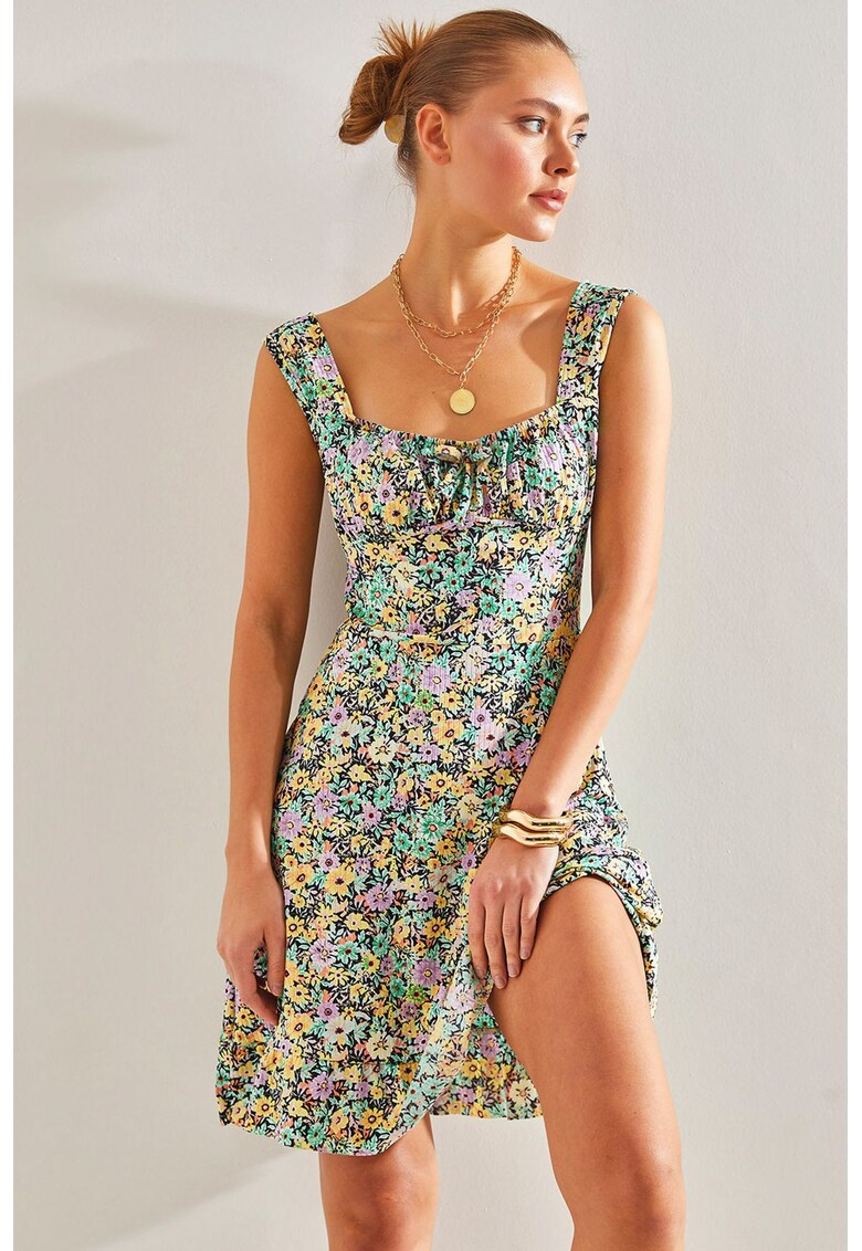 Rochie dama - HiCCUP - poliester/elastan - model floral - multicolor