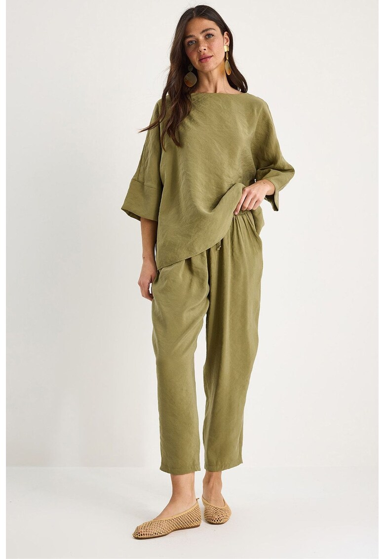 Compleu dama - 2 piese - poliester - verde masliniu
