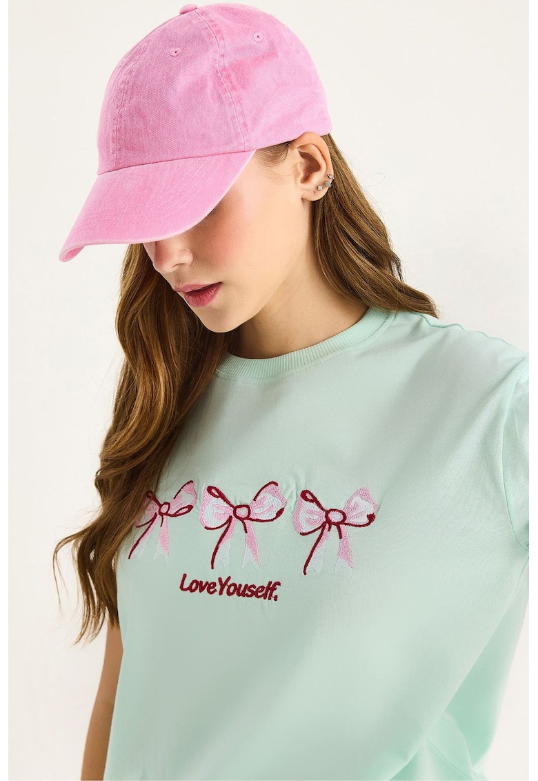 Tricou dama - Bumbac - Mint green -