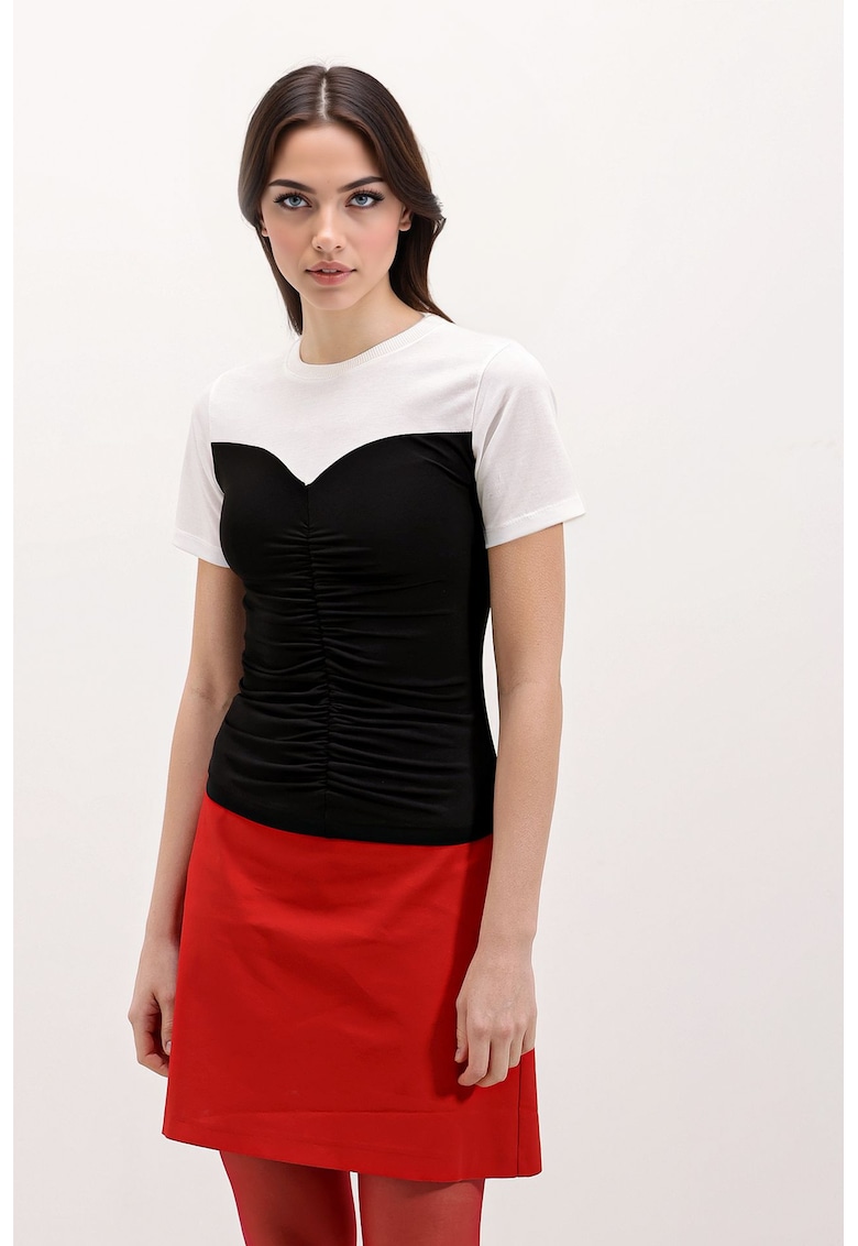 Tricou dama - HiCCUP - Fitted Rope Neck - maneca scurta - negru - jerseu