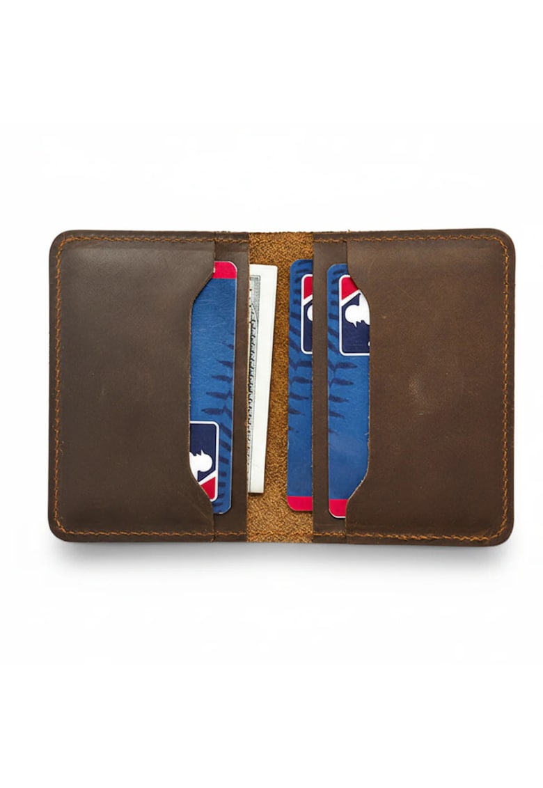 Portofel mic piele naturala crazy horse retro Clas 2 Busy Lady & Gentleman maro