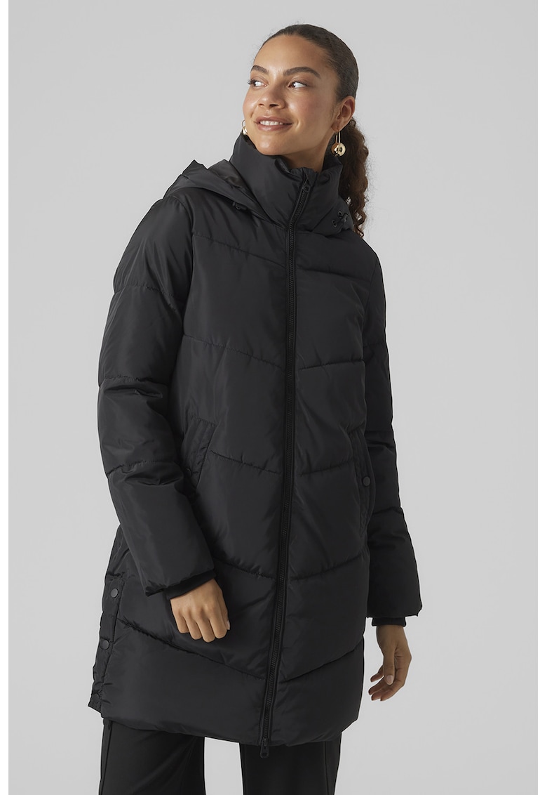 Geaca lunga cu gluga