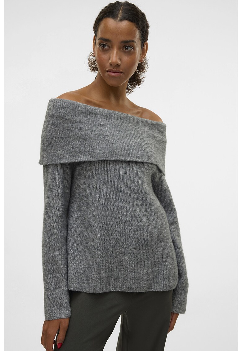 Pulover cu decolteu pe umeri