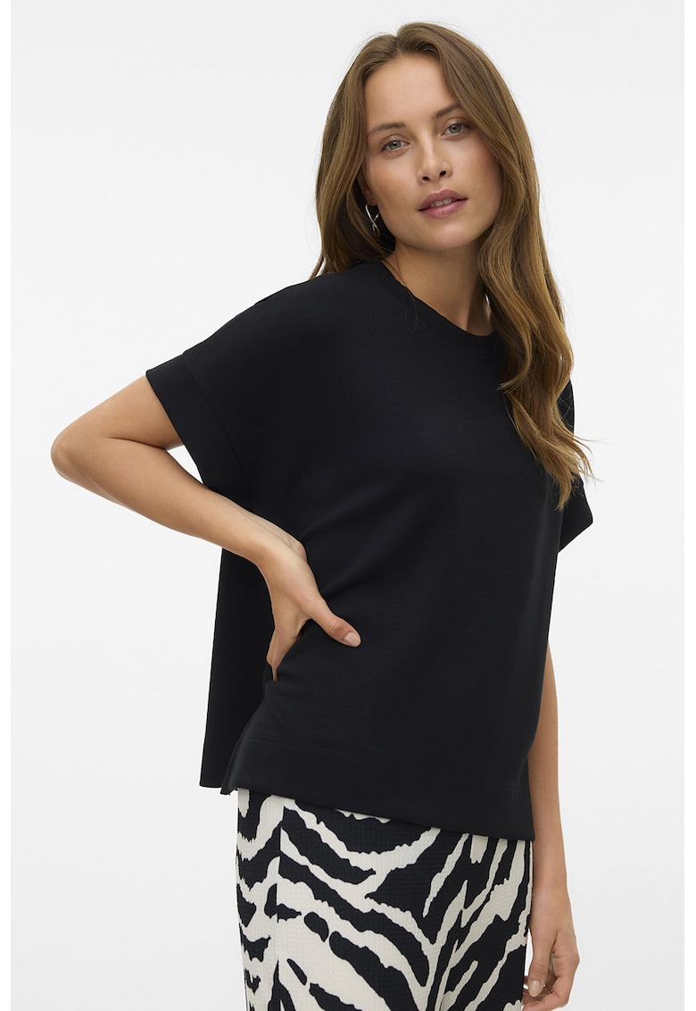 Tricou relaxed fit cu model uni