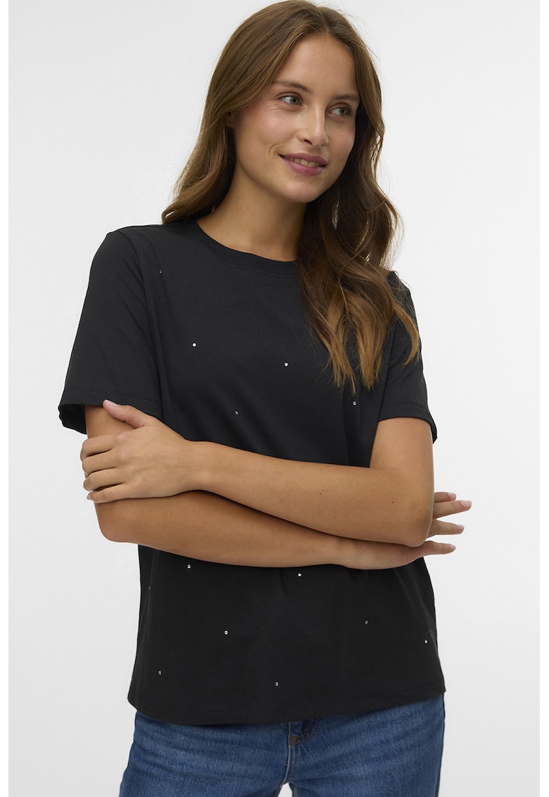 Tricou din bumbac organic cu strasuri