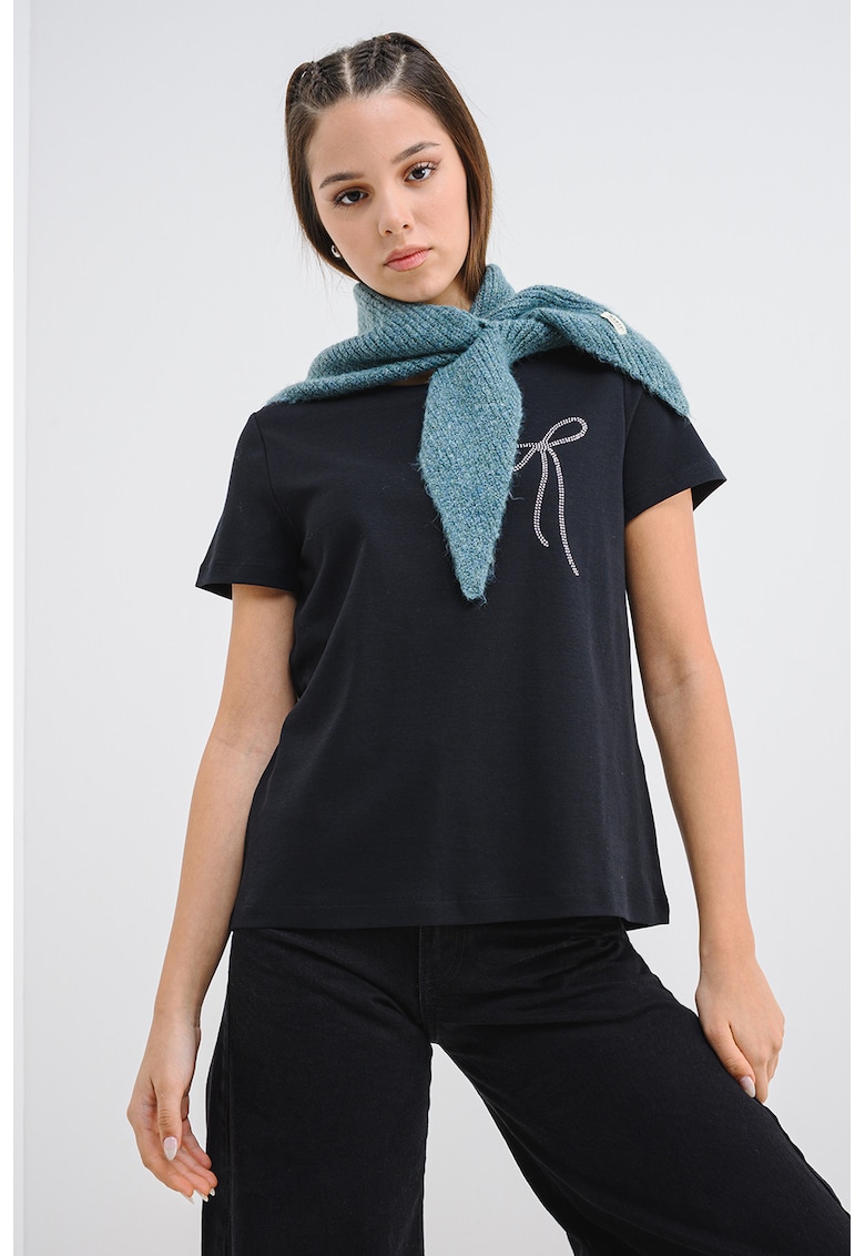 Tricou de bumbac organic - Negru/Argintiu