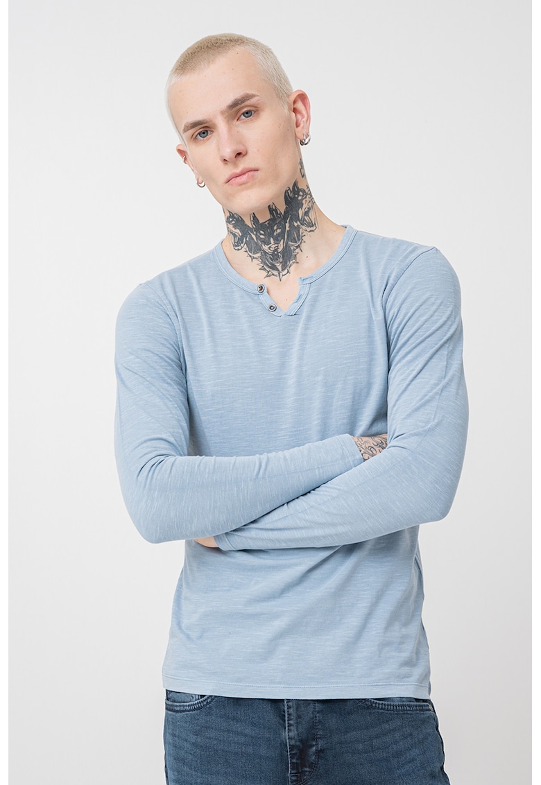 Jack&Jones - Bluza henley slim-fit de bumbac