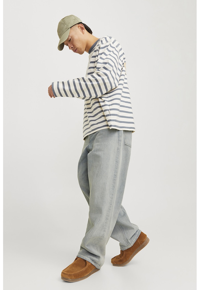 n - Blugi cu croiala baggy si model uni