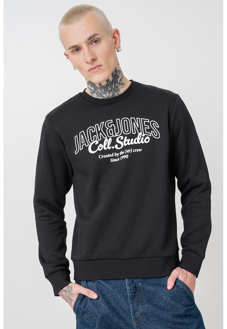 Bluza de trening regular-fit cu decolteu la baza gatului Makoto