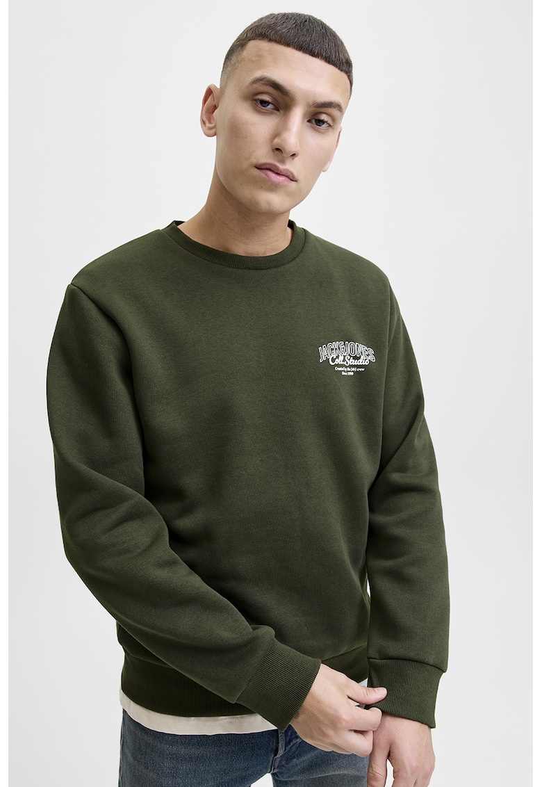 Bluza de trening regular-fit cu decolteu la baza gatului Makoto