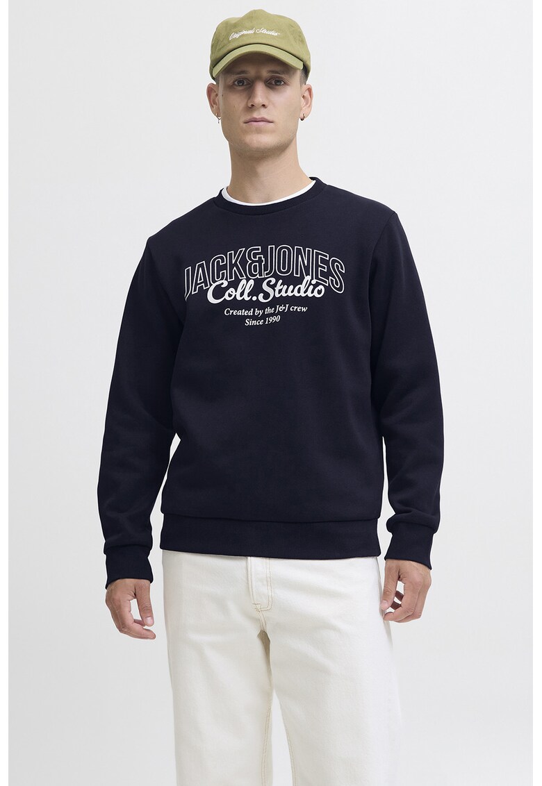 Bluza de trening regular-fit cu decolteu la baza gatului Makoto