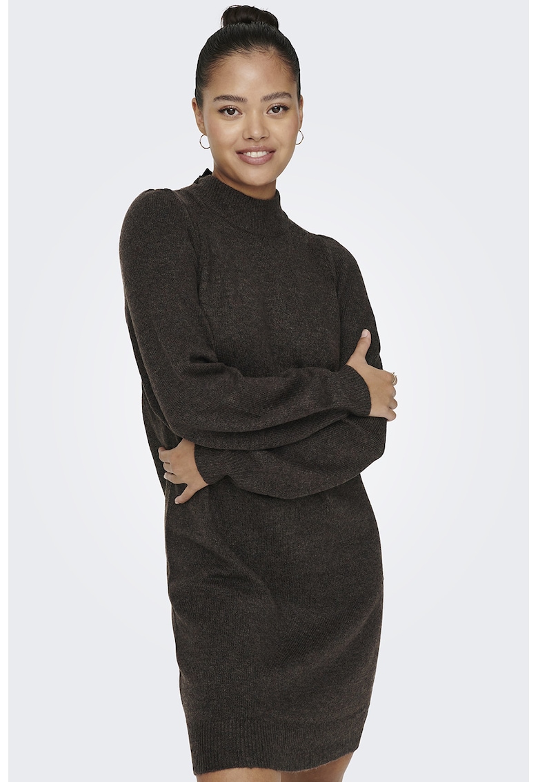 Rochie tricotata cu maneci bufante