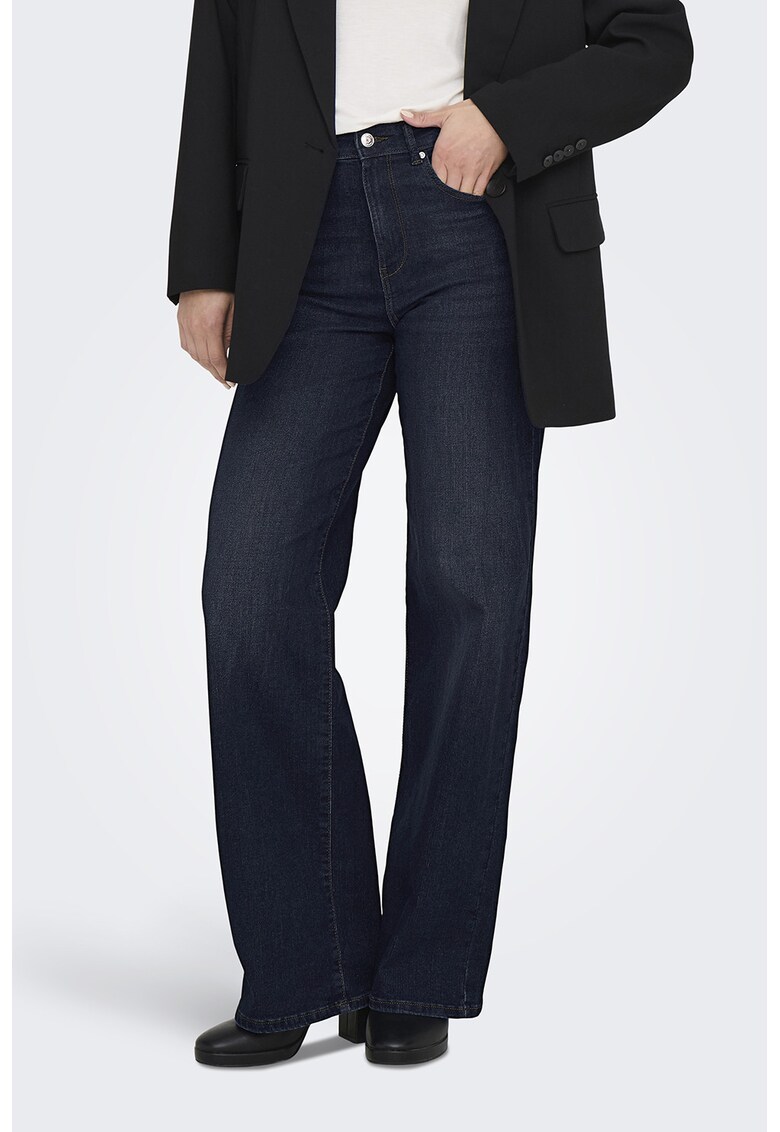 Blugi cu croiala ampla si talie inalta - Albastru ultramarin