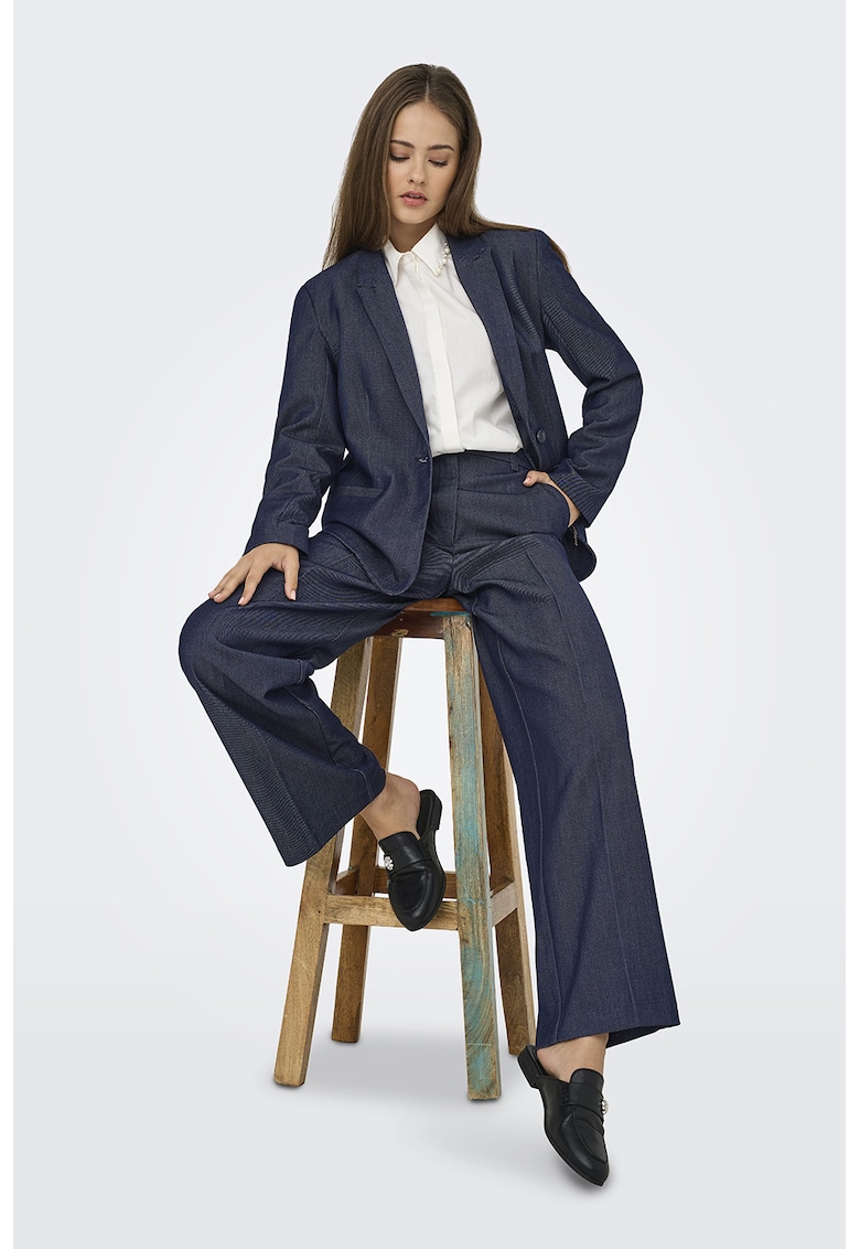 Pantaloni regular fit cu talie inalta