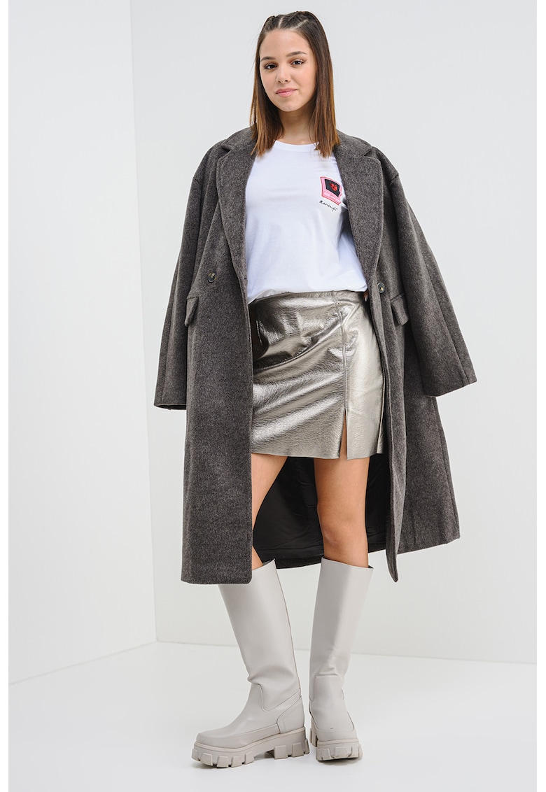 Tricou de bumbac organic cu imprimeu - Alb/Negru/Roz