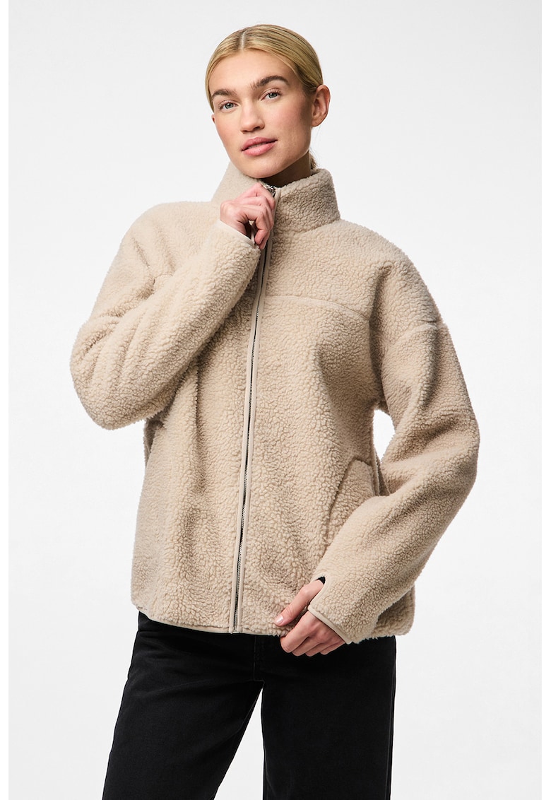 Jacheta pufoasa cu fermoar