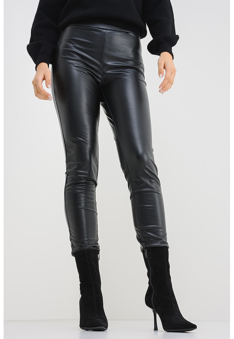 Pantaloni skinny de piele ecologica