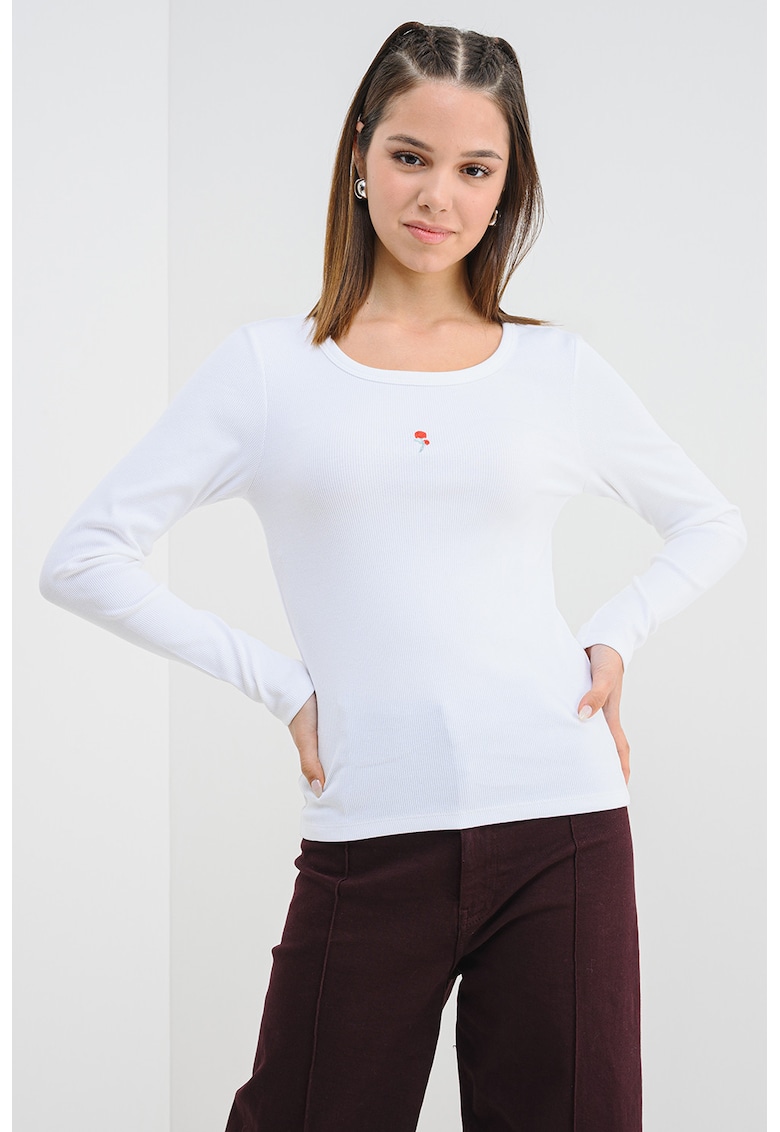 Bluza din amestec de bumbac organic cu striatii