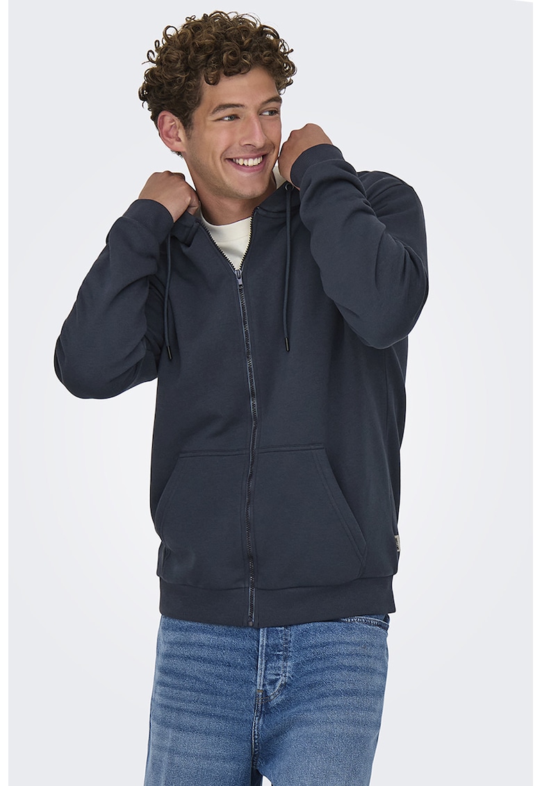 Hanorac regular fit cu fermoar