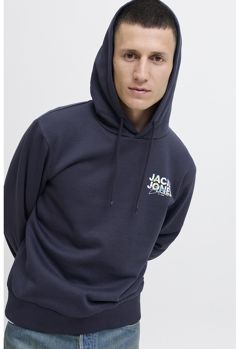 Hanorac regular-fit cu logo - Bleumarin