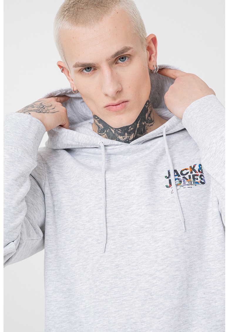 Hanorac regular-fit cu logo - Gri deschis melange