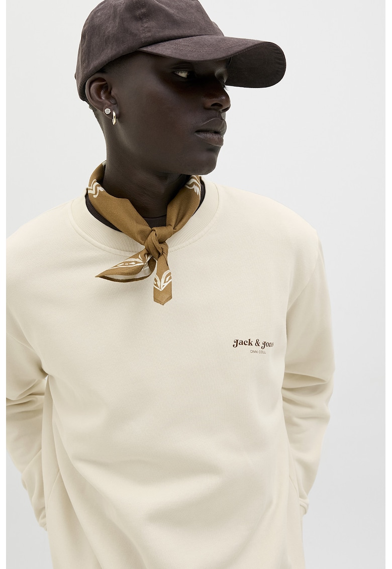 Bluza de trening din amestec de bumbac - Crem