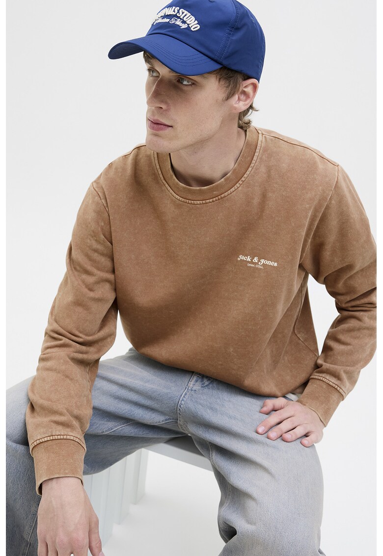 Bluza de trening din amestec de bumbac - Maro camel