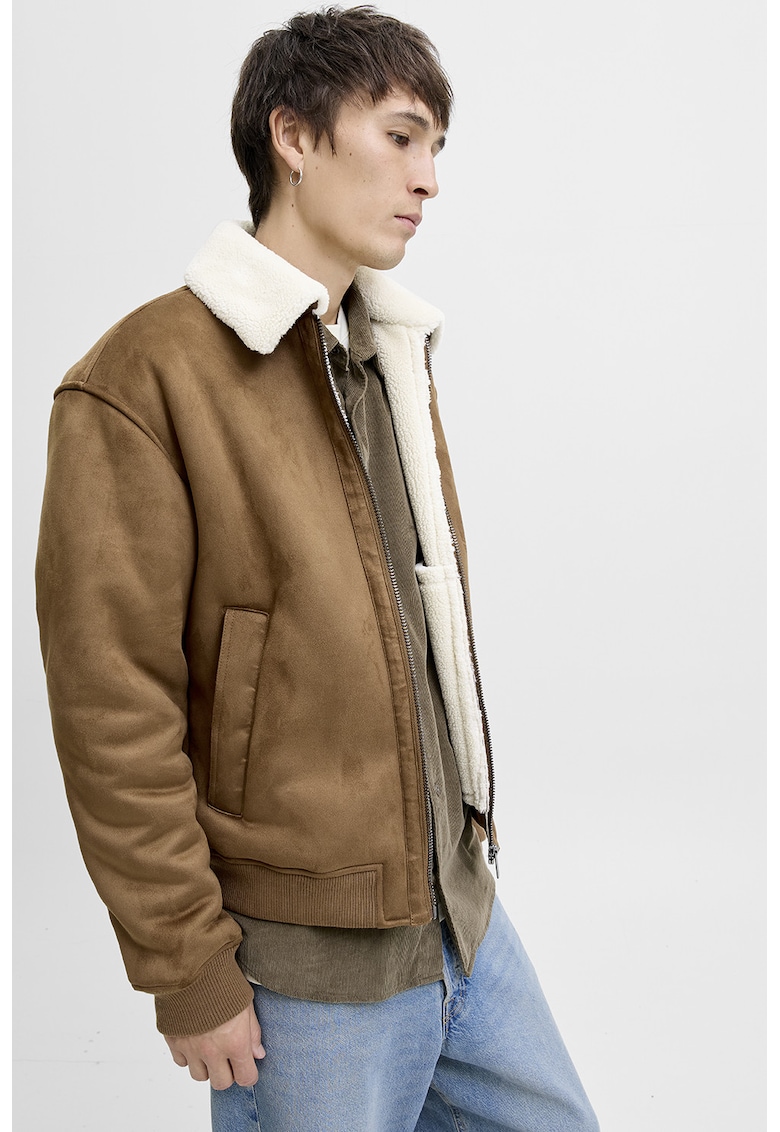 Jacheta uni cu guler clasic - Caramel