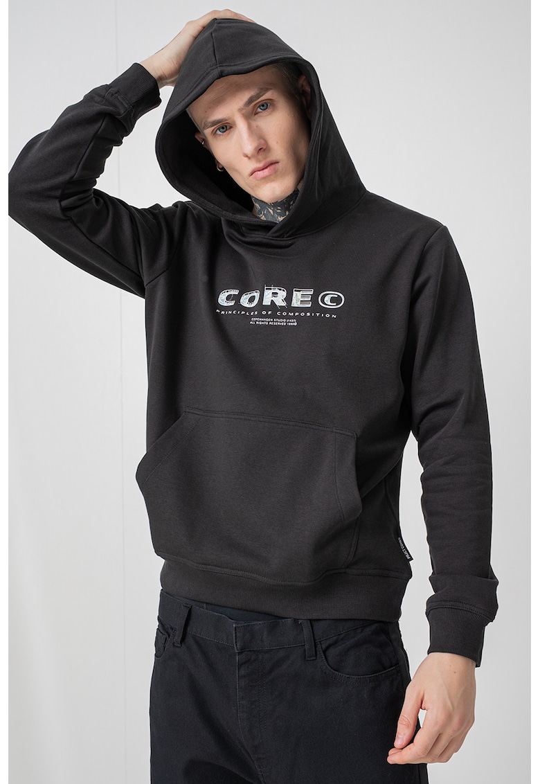 Hanorac cu buzunar kangaroo si imprimeu