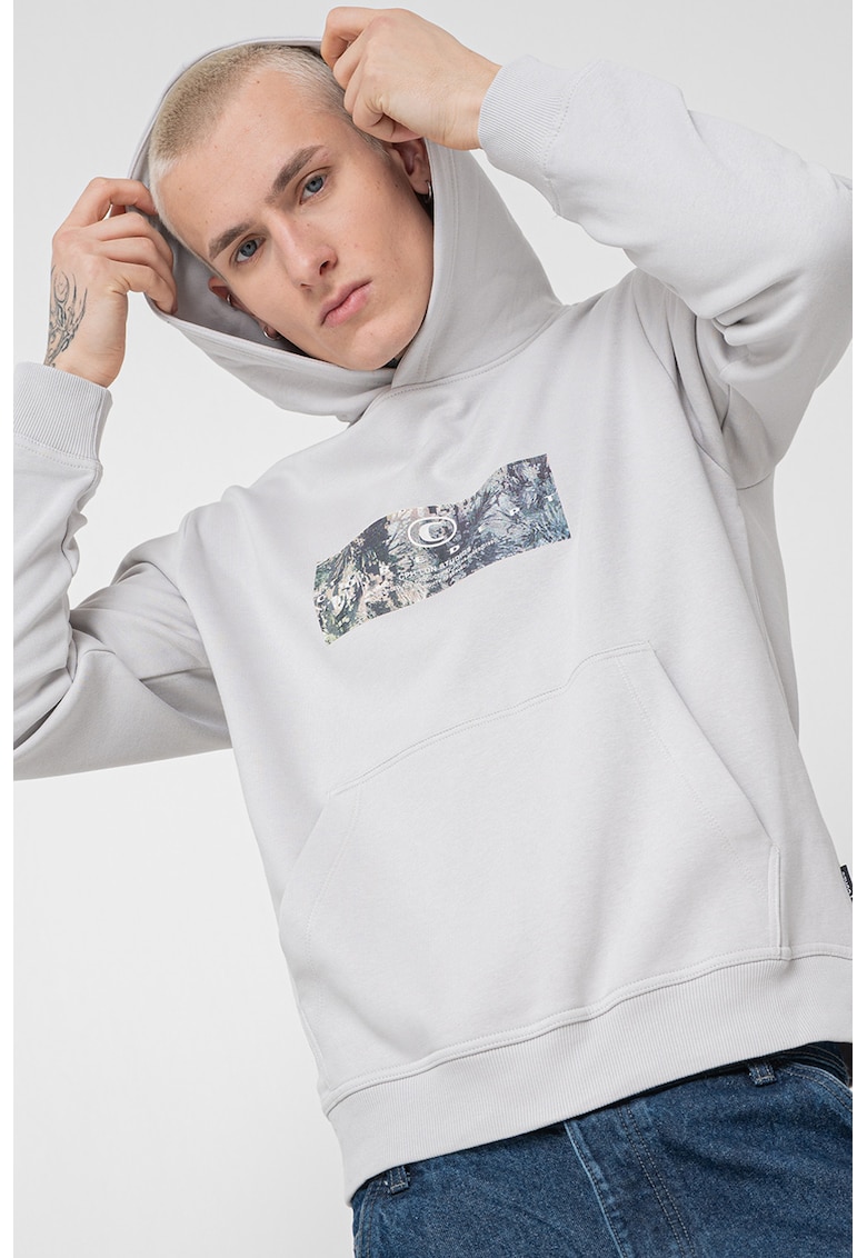 Hanorac cu buzunar kangaroo si imprimeu