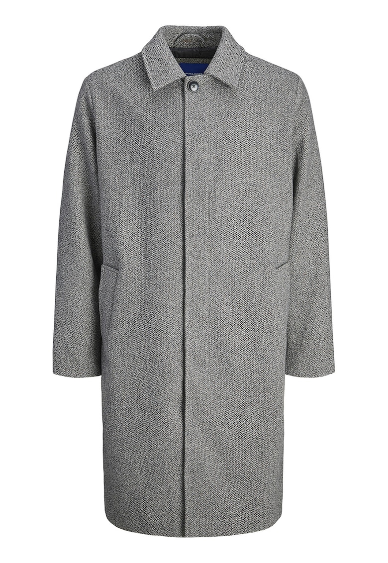 Palton din amestec de lana cu guler clasic