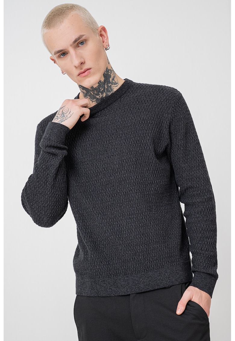 Pulover slim fit cu model texturat Pulover slim fit cu model texturat