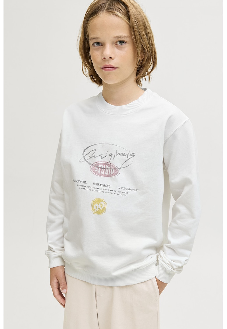 Bluza de trening lejera de bumbac - Negru/Alb murdar