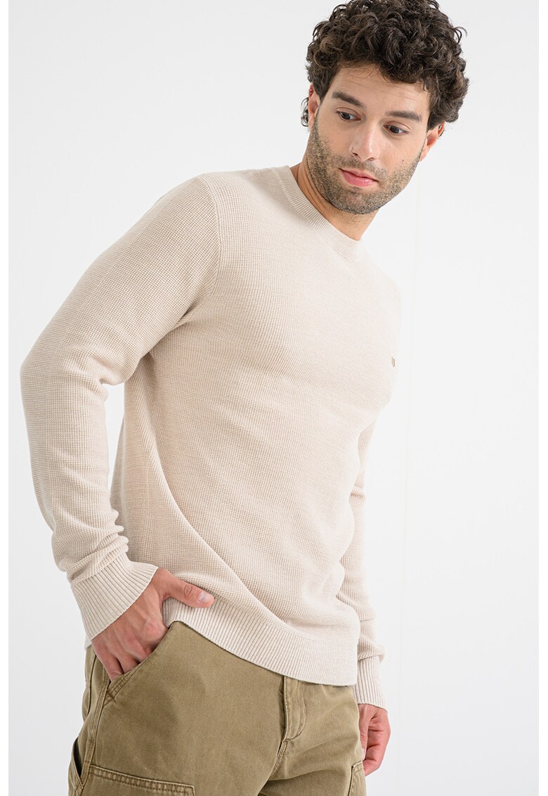 Pulover din bumbac organic Blurex - Bej deschis