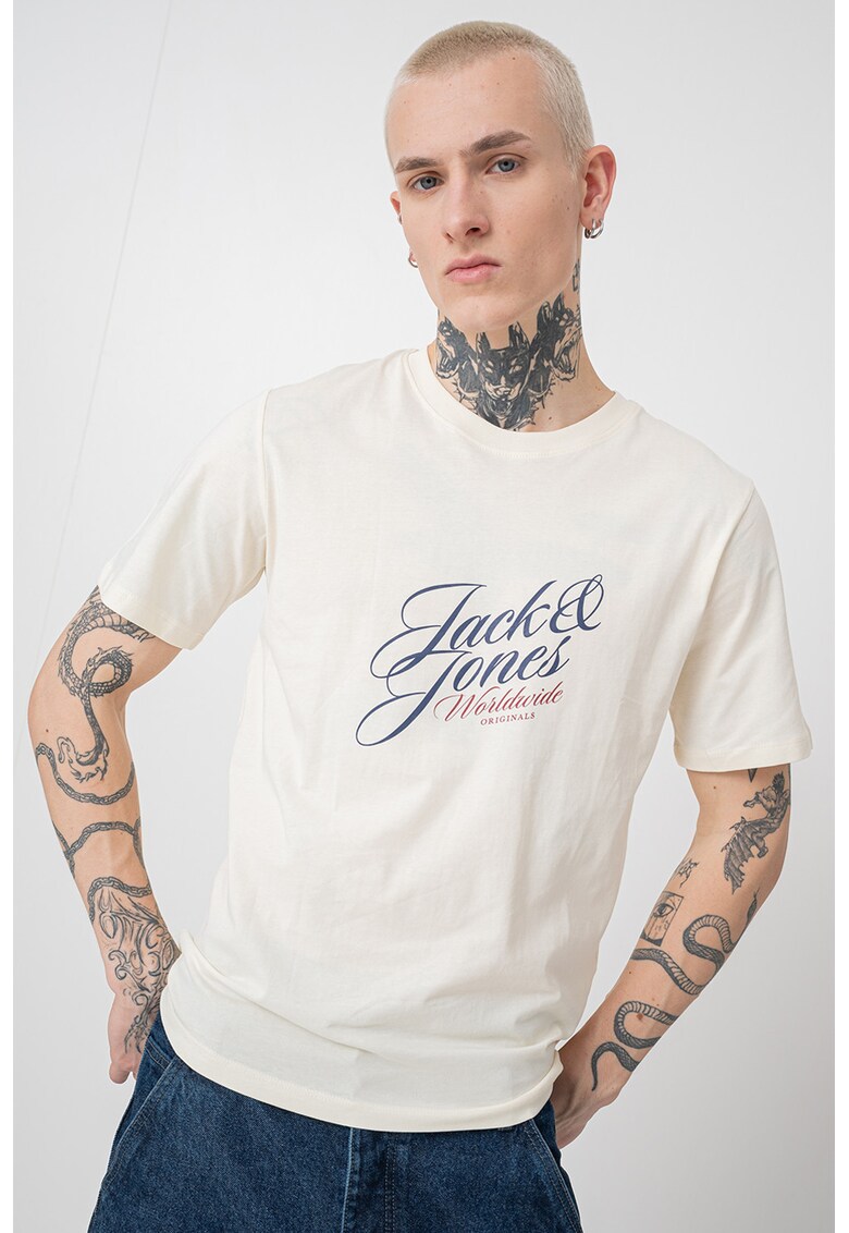 Tricou cu imprimeu logo Inwood - Galben pal/Bleumarin
