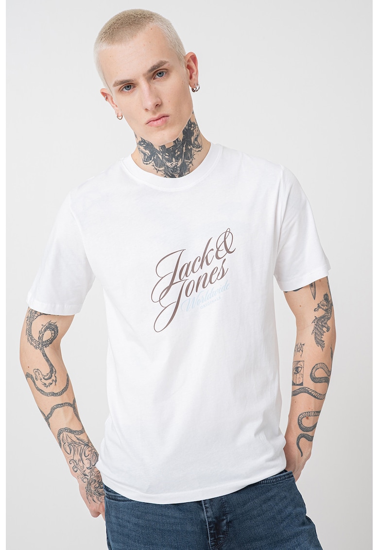 Tricou cu imprimeu logo Inwood - Alb/Kaki/Albastru