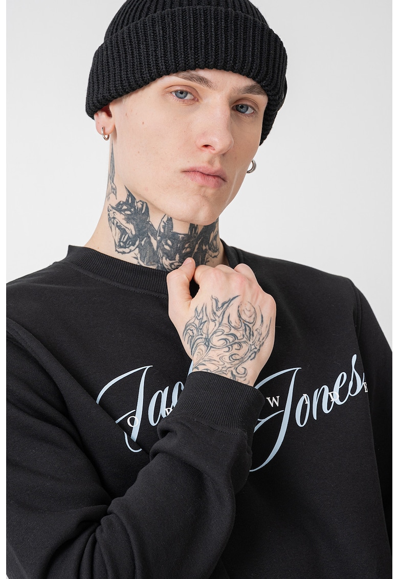 Bluza de trening cu imprimeu logo - Albastru pastel/Negru