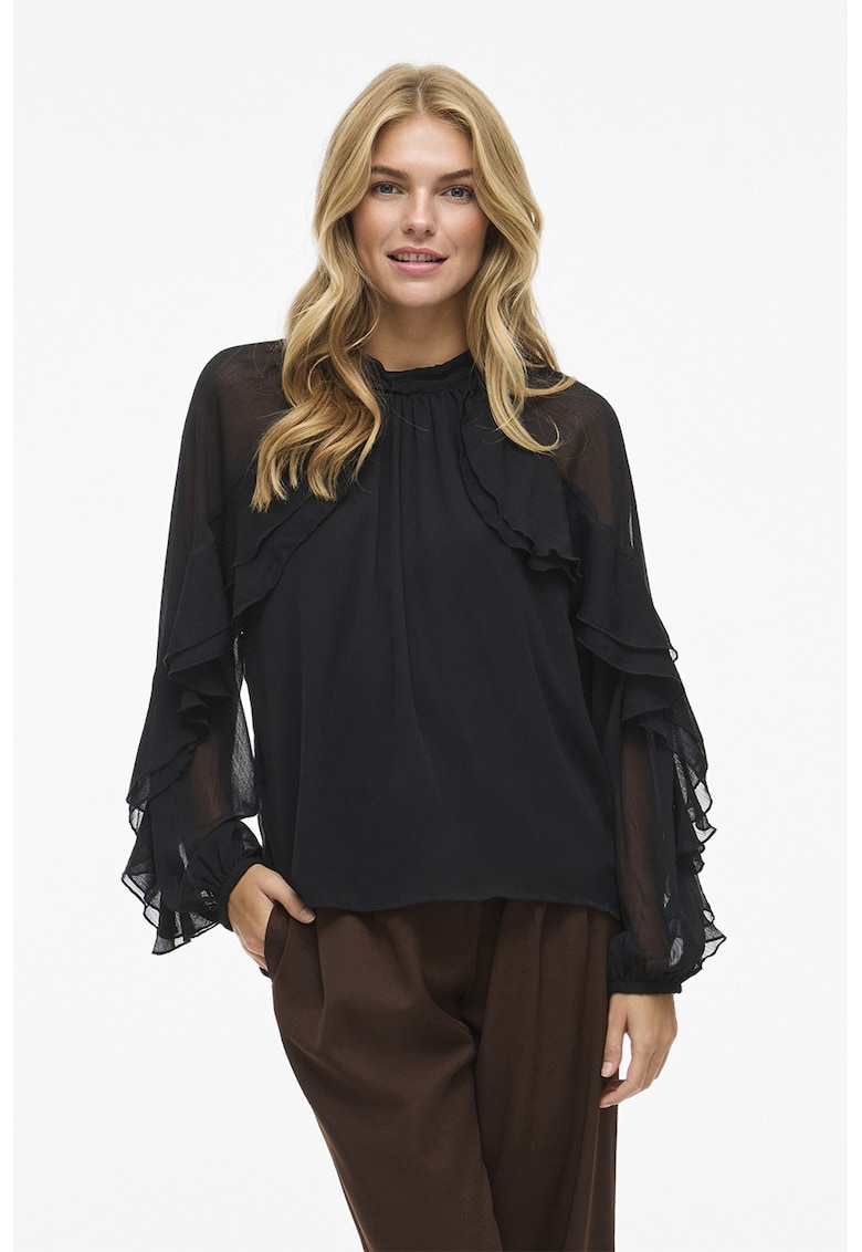 Bluza semitransparenta cu volane Binna