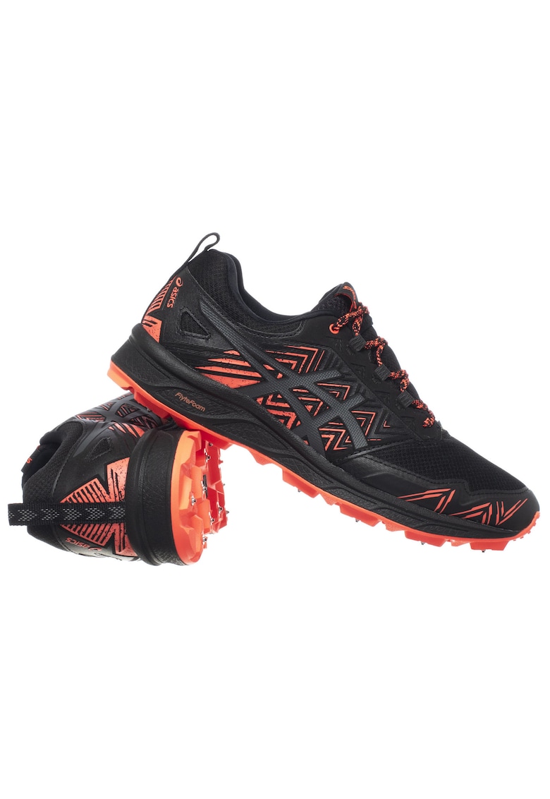 Pantofi sport barbati - GEL-FujiSetsu 3 G-TX - negru-portocaliu - material sintetic-textil - impermeabili