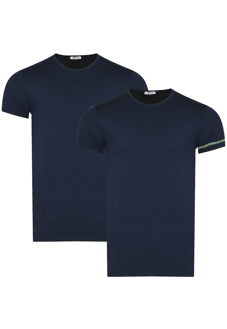 Tricouri barbati - set 2 piese - bleumarin - 95% bumbac - 5% elastan -