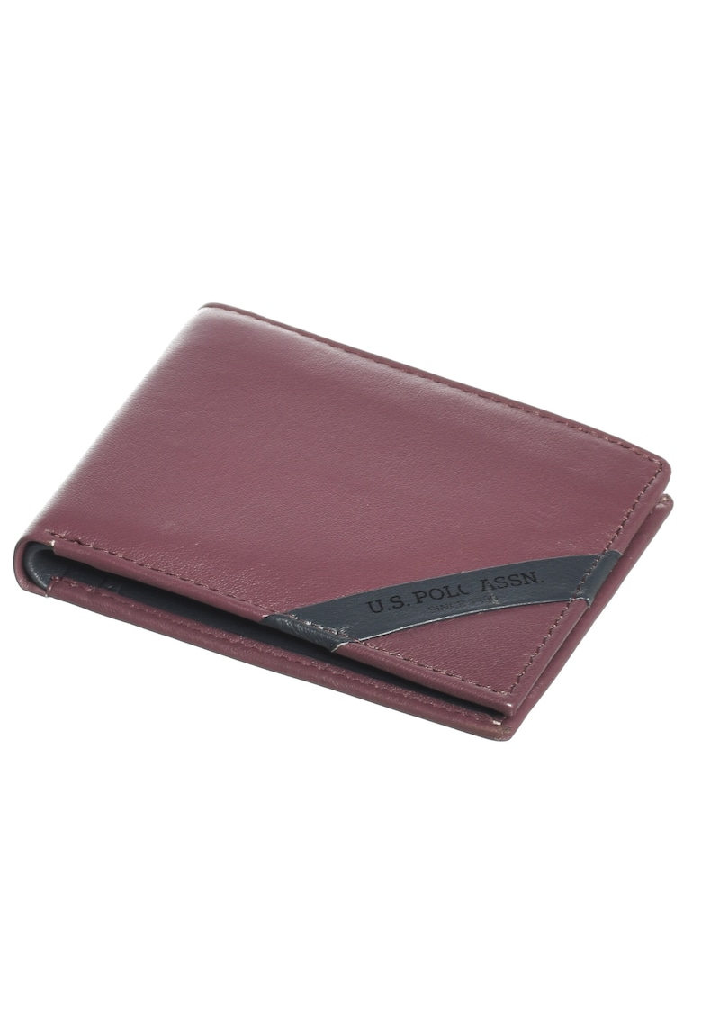 Portofel bordou si granat - 12x9 -5x1 -5cm - 100% piele naturala - 12 compartimente pentru carduri - protectie RFID