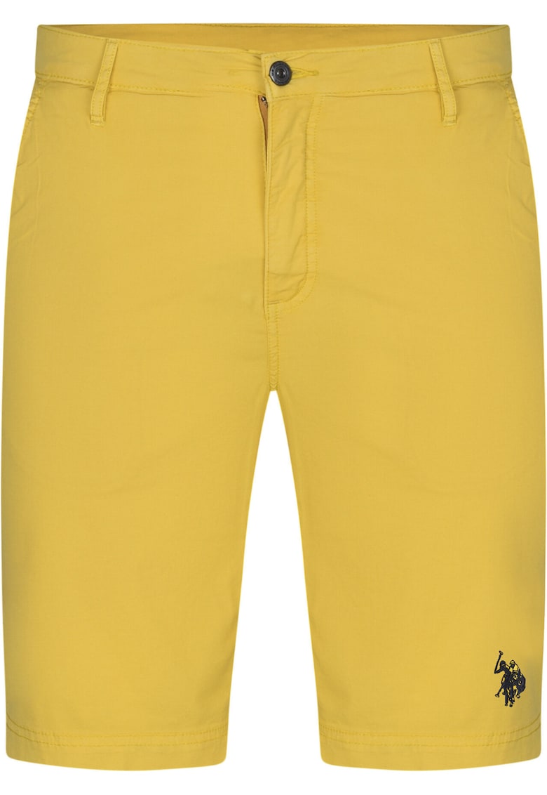 Pantaloni scurti barbati - bumbac/elastan - galben -