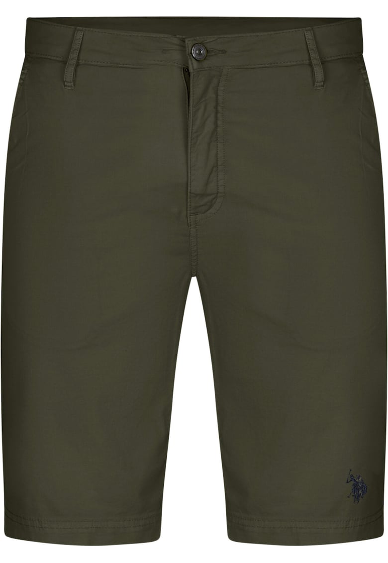 Pantaloni scurti barbati - U.S. Polo bumbac/elastan - Kaki
