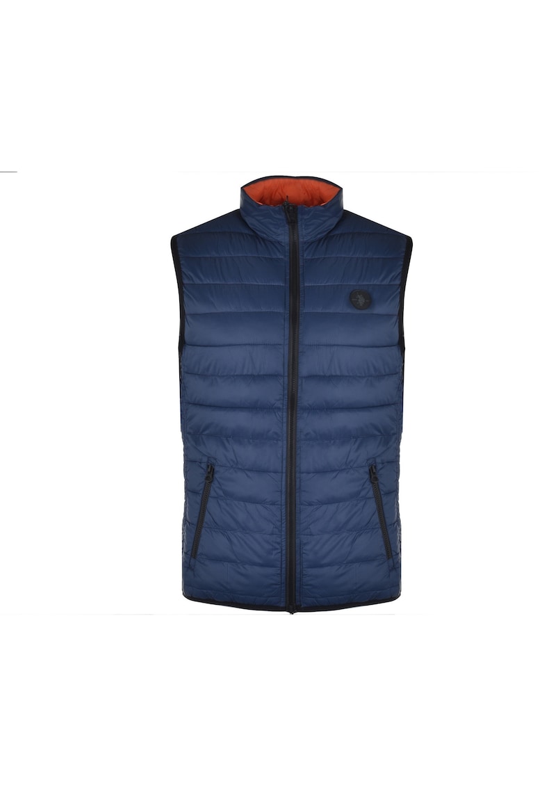 Vesta barbati - bleumarin-portocalie - nylon - model reversibil
