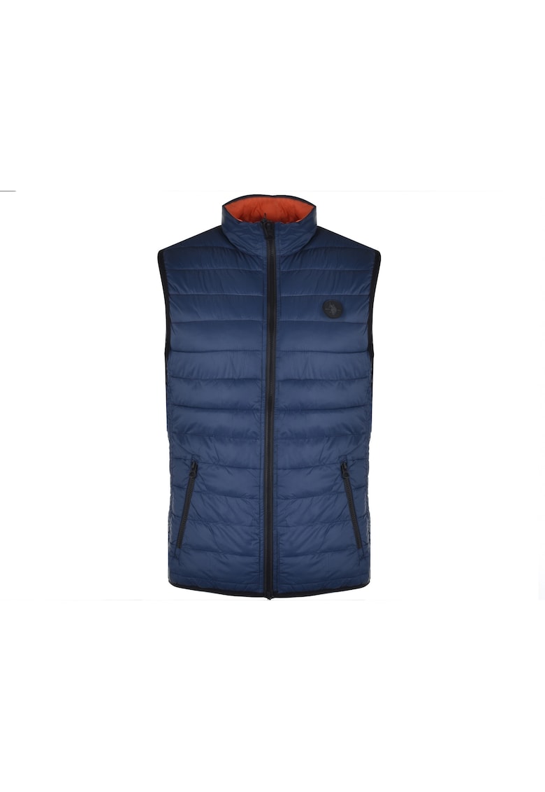Vesta barbati - model 61195-46019-575 - albastru marin/portocaliu - 100% nailon - croiala regulara