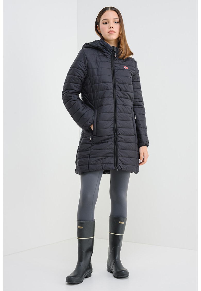 Geaca lunga cu vatelina si gluga Atika